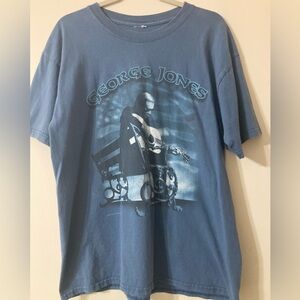 GEORGE  JONES 2002 The Rock  Concert T Shirt Blue Size L